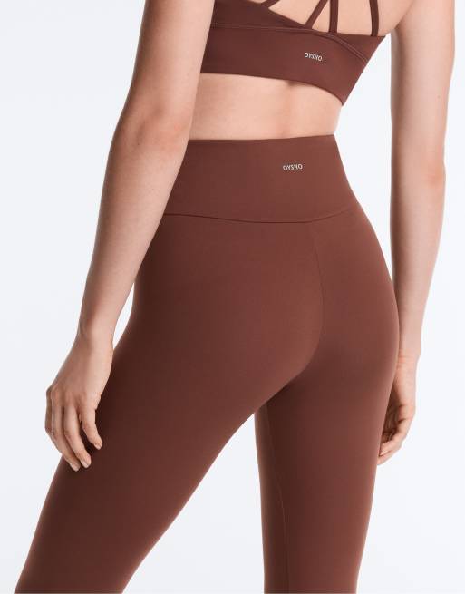 OYSHO comfortlux højtaljede ankellange leggings i teglrød, 3 af 7