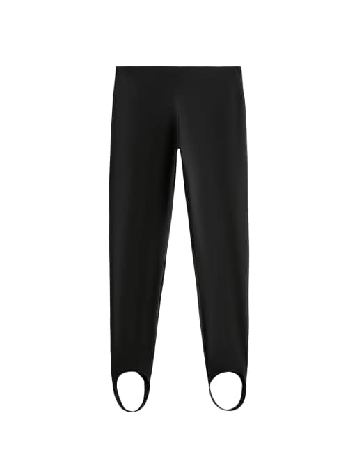 OYSHO Comfortlux højtaljede ankellange leggings med fodstrop i sort, 6 af 6