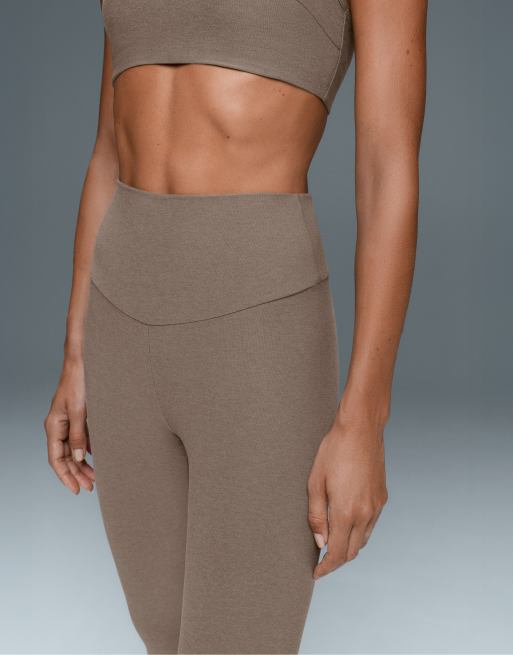 OYSHO Comfortlux højtaljede ankellange melerede leggings i brun, 3 af 7
