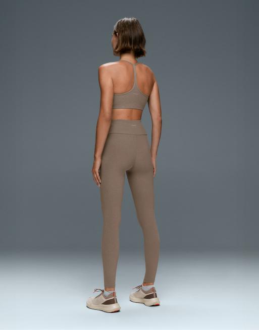 OYSHO Comfortlux højtaljede ankellange melerede leggings i brun, 4 af 7