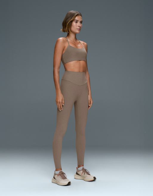 OYSHO Comfortlux højtaljede ankellange melerede leggings i brun, 5 af 7