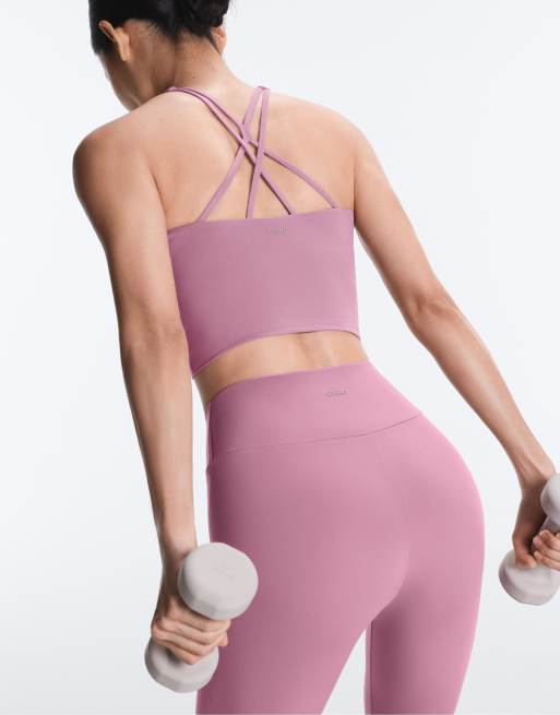 OYSHO - Comfortlux - Højtaljede og ankellange lyserøde leggings, 3 af 7