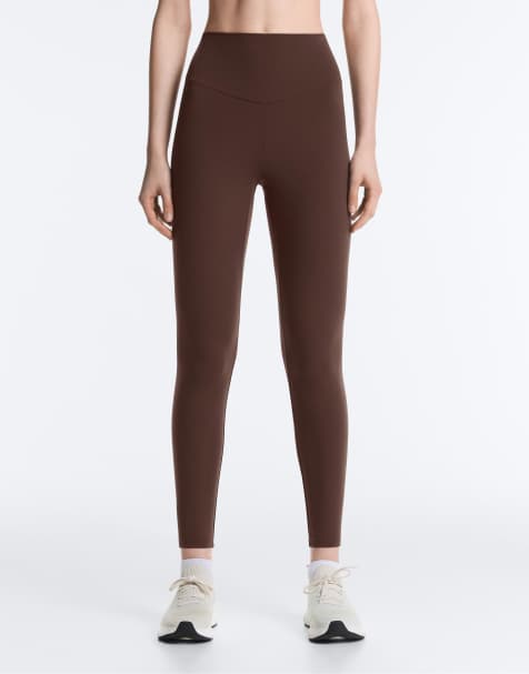 OYSHO - Comfortlux - Højtaljede og ankellange mørkebrune leggings - view 1
