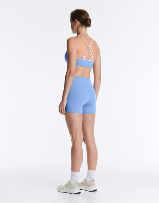 OYSHO - Comfortlux - Hot pants a vita alta da 10 cm blu, 4 di 7