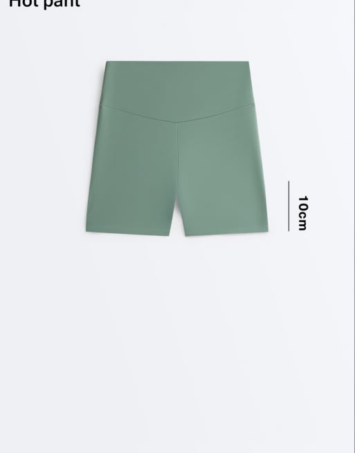 OYSHO – Comfortlux – Hotpants in Grün mit hohem Bund, 10 cm, 6 von 7