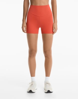 Oysho - Comfortlux - Hotpants in Pfirsich mit hohem Bund, 10 cm Schrittlänge-Orange