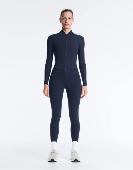 OYSHO – Comfortlux – Jacke aus geripptem Funktionsmaterial in Marineblau, 2 von 4