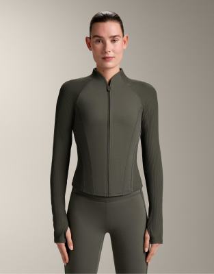 OYSHO - Comfortlux - Jacke aus geripptem Funktionsmaterial in Military-Grün