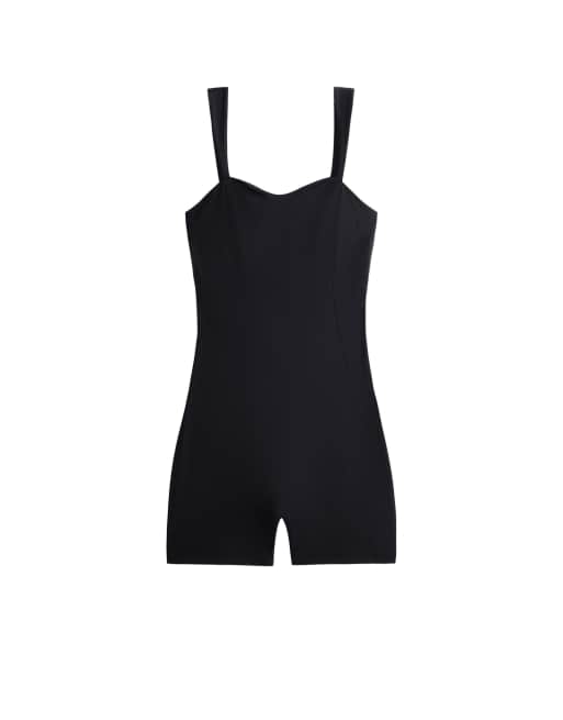 OYSHO Comfortlux Jumpsuit mit Herzausschnitt kurz in Schwarz, 6 von 6
