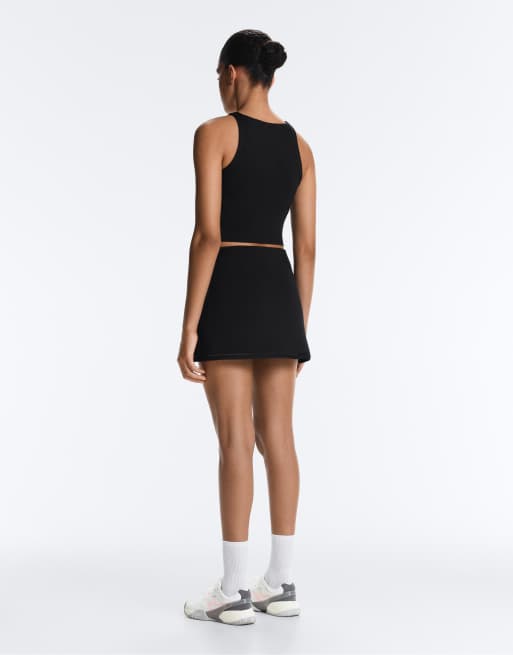 Oysho - Comfortlux - Jupe portefeuille à surpiqûres - Noir, 3 de 4