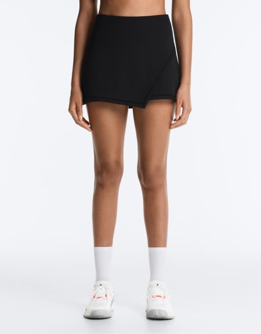Oysho - Comfortlux - Jupe portefeuille à surpiqûres - Noir, 4 de 4