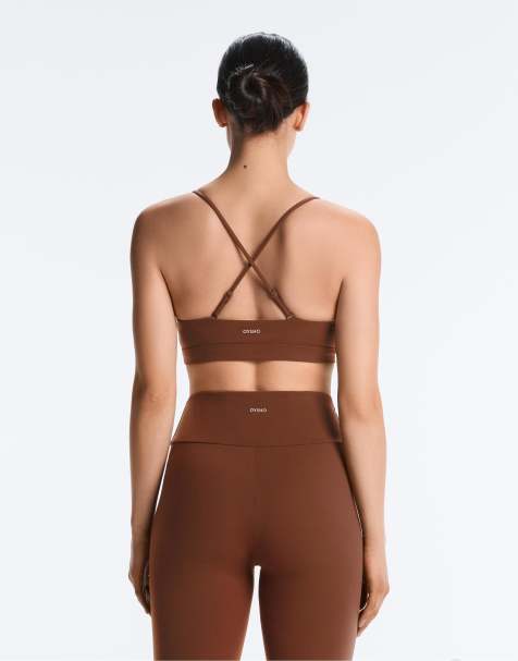 OYSHO – Comfortlux – Kaffebrun sportbehå med lätt stöd och korsade band - view 1