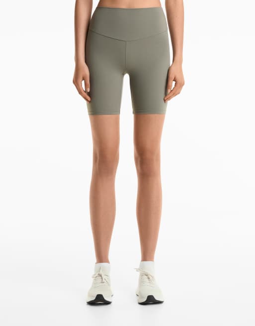 Oysho – Comfortlux – Kakifärgade leggings med hög midja, 20cm