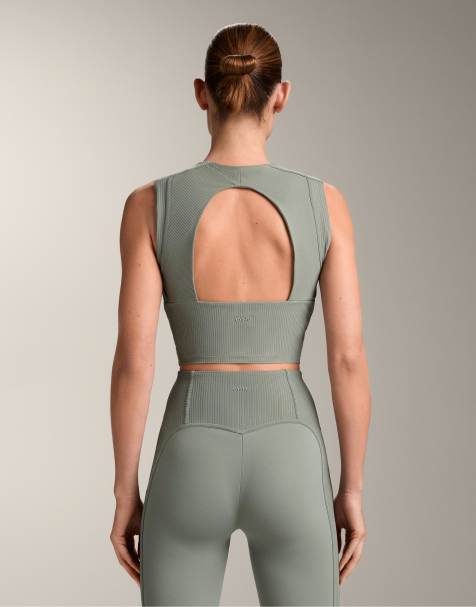 OYSHO – Comfortlux – Kakigrått, ribbat linne utan ärmar - view 1