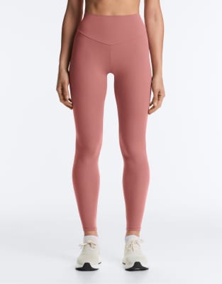 OYSHO - Comfortlux - Knöchellange Leggings in Blassrosa mit hohem Bund