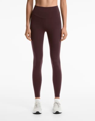 Oysho - Comfortlux - Knöchellange Leggings in Braun mit hohem Bund-Brünette