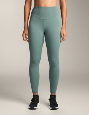OYSHO - Comfortlux - Knöchellange Leggings in Dunkelgrün mit hohem Bund
