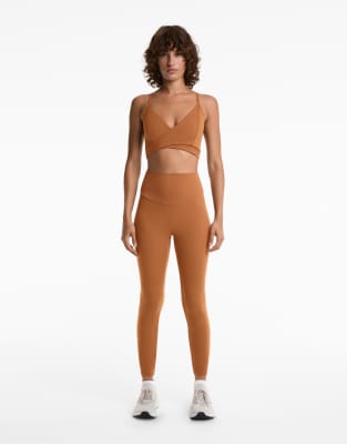 OYSHO - Comfortlux - Knöchellange Leggings in dunklem Orange mit hohem Bund