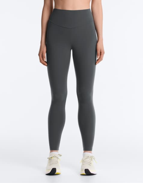 OYSHO – Comfortlux – Knöchellange Leggings in Grau mit hohem Bund - view 1
