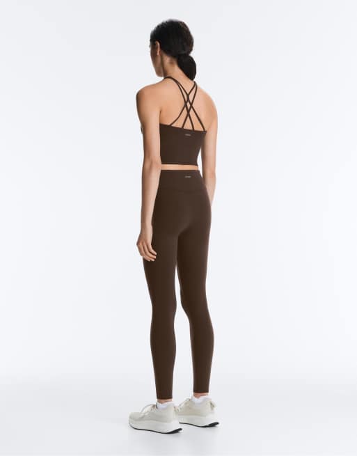 Oysho – Comfortlux – Knöchellange Leggings in Hellbraun mit hohem Bund, 2 von 4