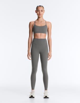 OYSHO - Comfortlux - Knöchellange Leggings in Hellgrau mit hohem Bund