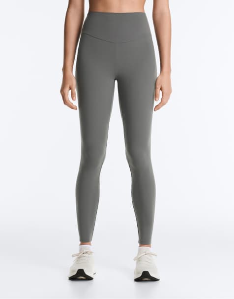 OYSHO – Comfortlux – Knöchellange Leggings in Hellgrau mit hohem Bund - view 1