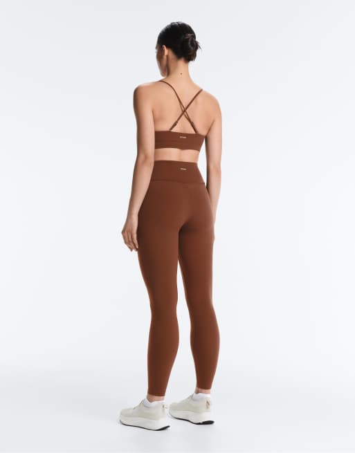 OYSHO – Comfortlux – Knöchellange Leggings in Kaffeebraun mit hohem Bund, 4 von 7