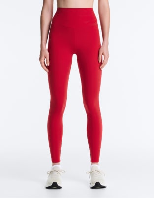 OYSHO - Comfortlux - Knöchellange Leggings in leuchtendem Rot mit hohem Bund