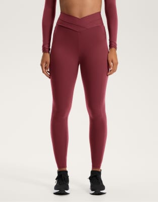 OYSHO - Comfortlux - Knöchellange Leggings in Lila mit V-Bund