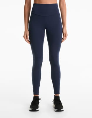 OYSHO - Comfortlux - Knöchellange Leggings in Marineblau mit hohem Bund