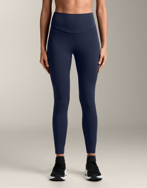 OYSHO – Comfortlux – Knöchellange Leggings in Marineblau mit hohem Bund - view 1