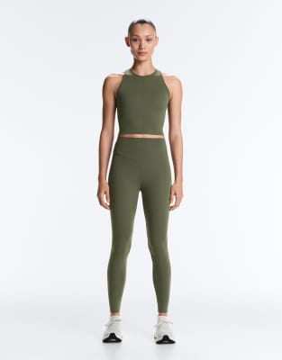 OYSHO - Comfortlux - Knöchellange Leggings in Mittelgrün mit hohem Bund