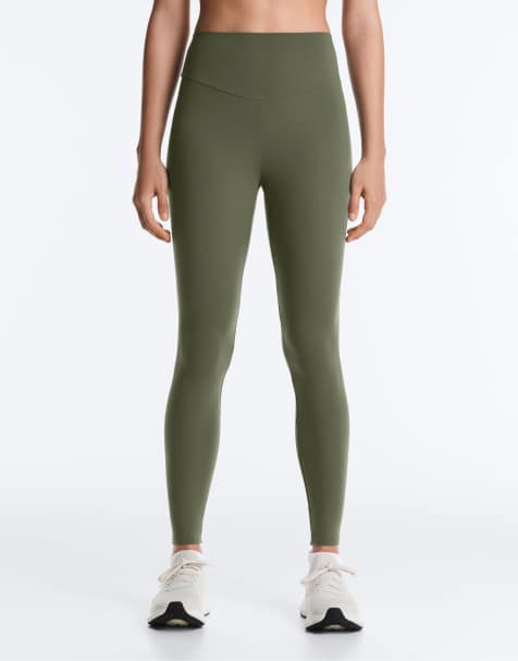 OYSHO – Comfortlux – Knöchellange Leggings in Mittelgrün mit hohem Bund - view 1