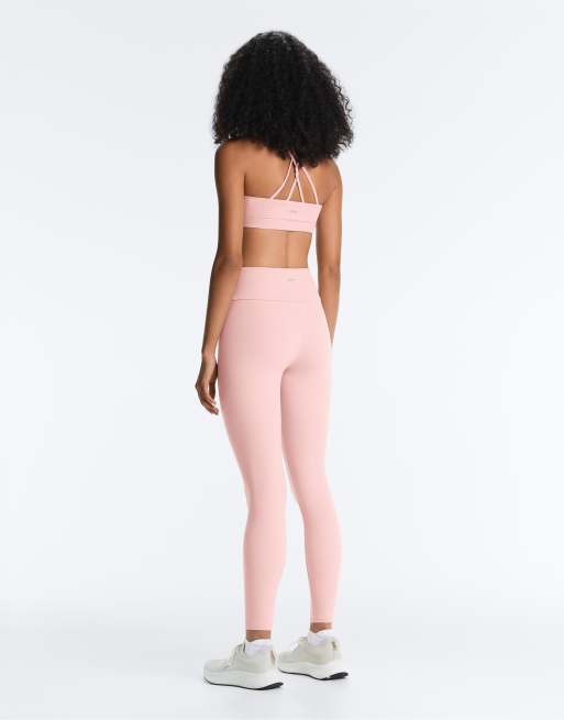 OYSHO – Comfortlux – Knöchellange Leggings in Rosa mit hohem Bund, 4 von 7