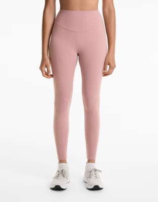 OYSHO - Comfortlux - Knöchellange Leggings in verwaschenem Rosé mit hohem Bund-Rosa