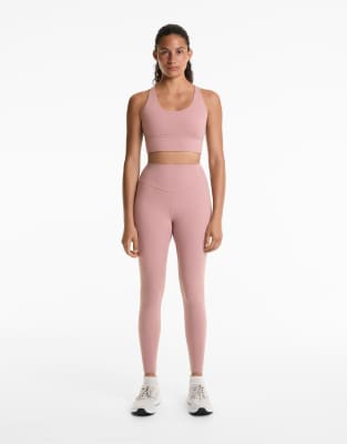 OYSHO - Comfortlux - Knöchellange Leggings in verwaschenem Rosé mit hohem Bund-Rosa