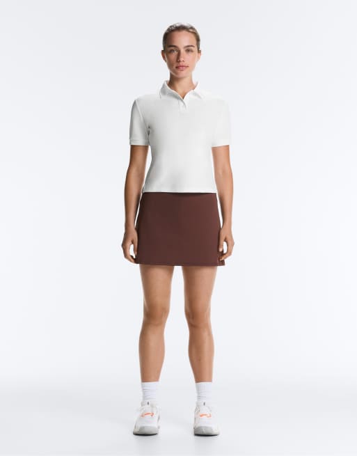 OYSHO Comfortlux kort nederdel i brun, 2 af 4