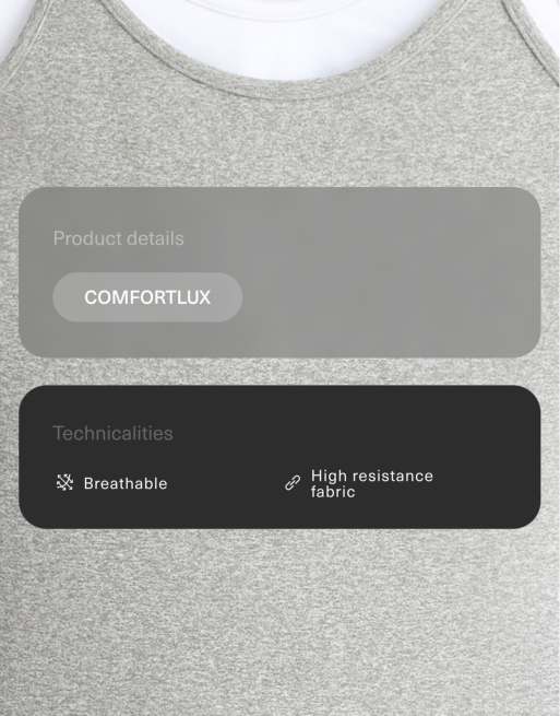 OYSHO Comfortlux kurzer Jumpsuit mit melierter Überlage in Grau-Melange, 7 von 7