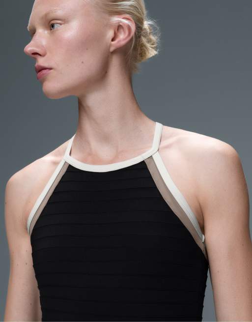 OYSHO Comfortlux lång blockfärgad jumpsuit i svart, 4 av 7