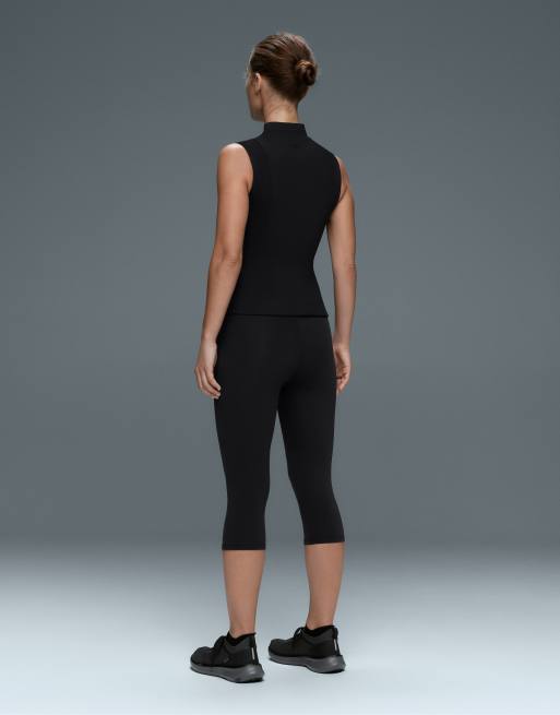 OYSHO Comfortlux lang tanktop med kinakrave i sort, 4 af 7