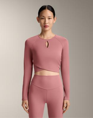 OYSHO - Comfortlux - Langärmliges T-Shirt in Blassrosa