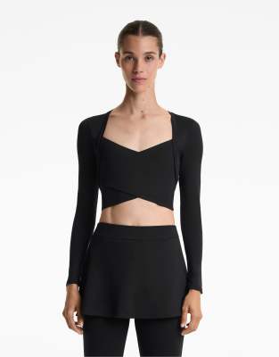OYSHO - Comfortlux - Langärmliges T-Shirt in Schwarz