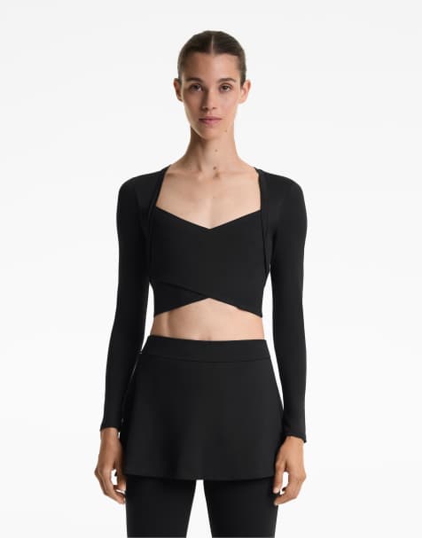OYSHO – Comfortlux – Langärmliges T-Shirt in Schwarz - view 1