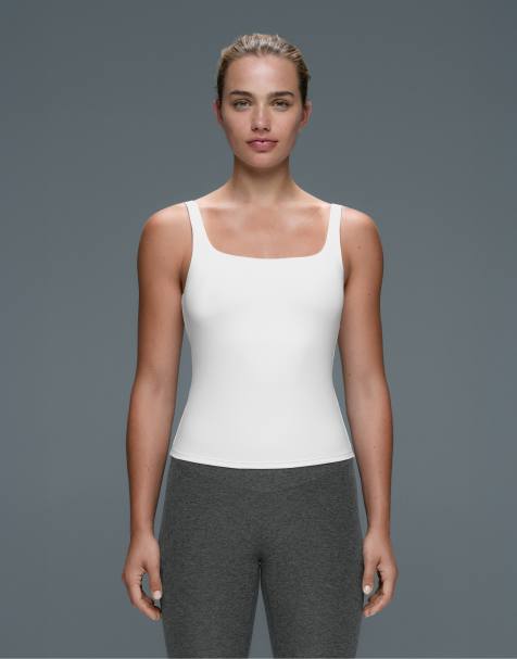 OYSHO – Comfortlux – Langärmliges Tanktop in Wollweiß mit eckigem Ausschnitt - view 1