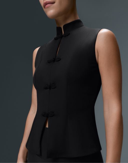 OYSHO Comfortlux langes Tanktop mit Stehkragen in Schwarz, 3 von 7
