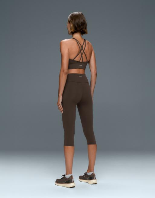 OYSHO Comfortlux legging capri taille haute 40 cm marron, 4 de 4