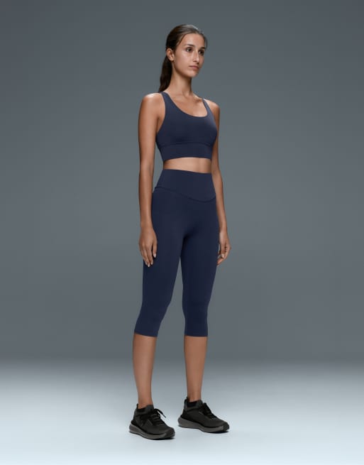 Oysho - Comfortlux - Legging corsaire 40 cm à taille haute - Bleu marine, 5 de 7