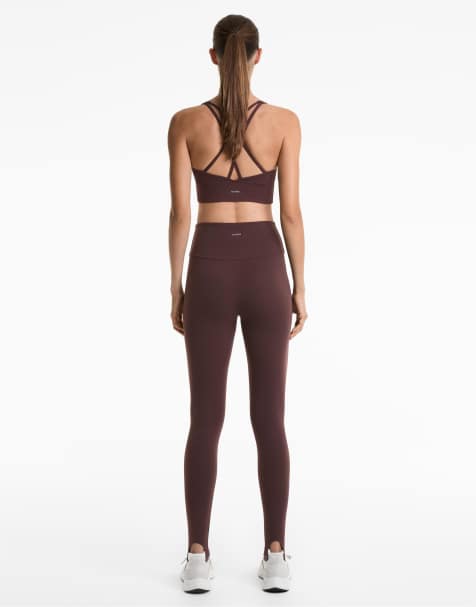 OYSHO - Comfortlux - Legging sous-pied longueur cheville à taille ultra haute - Marron - view 1