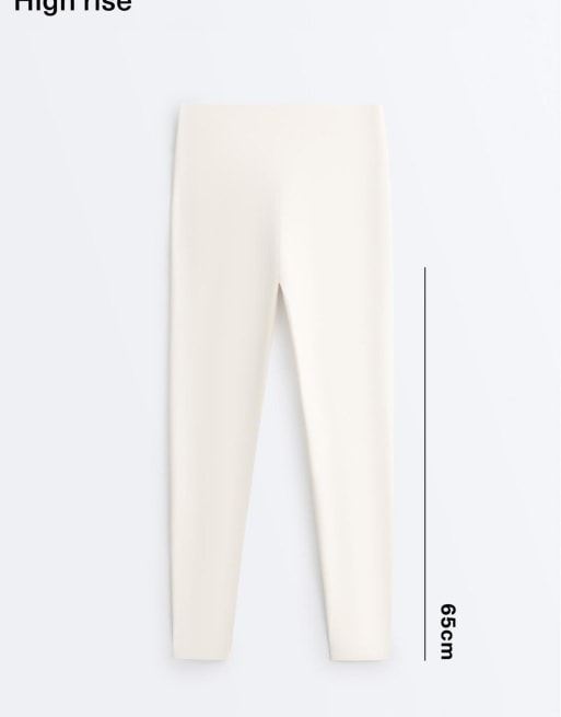 OYSHO - Comfortlux - Legging taille haute longueur cheville - Écru pâle, 6 de 7