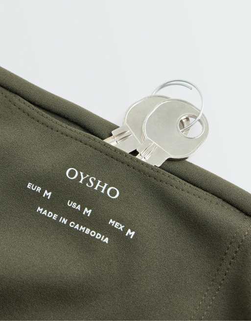 OYSHO Comfortlux legging taille haute longueur cheville kaki, 6 de 7